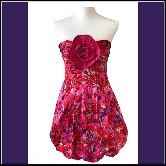 NWT BCBGMAXZRIA BEGONIA COMBO PINK SATEEN DRESS 0 - Picture 8 of 16